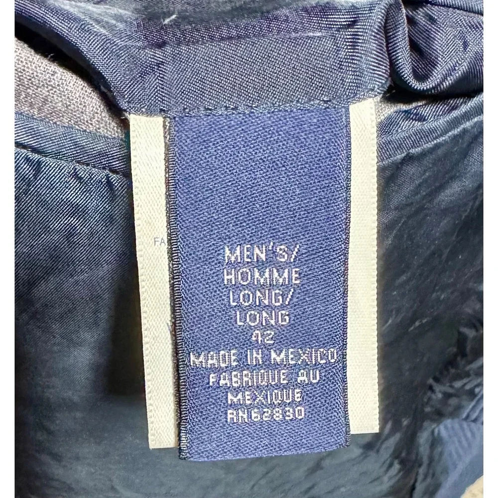 Lands' End Mens Navy Blue Corduroy Sport Coat Blazer Jacket‎ Size 42 Long